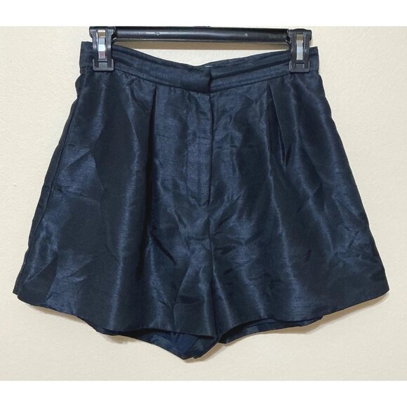 Keepsake Navy Pleated High Waist Shorts - Picture 1 of 10